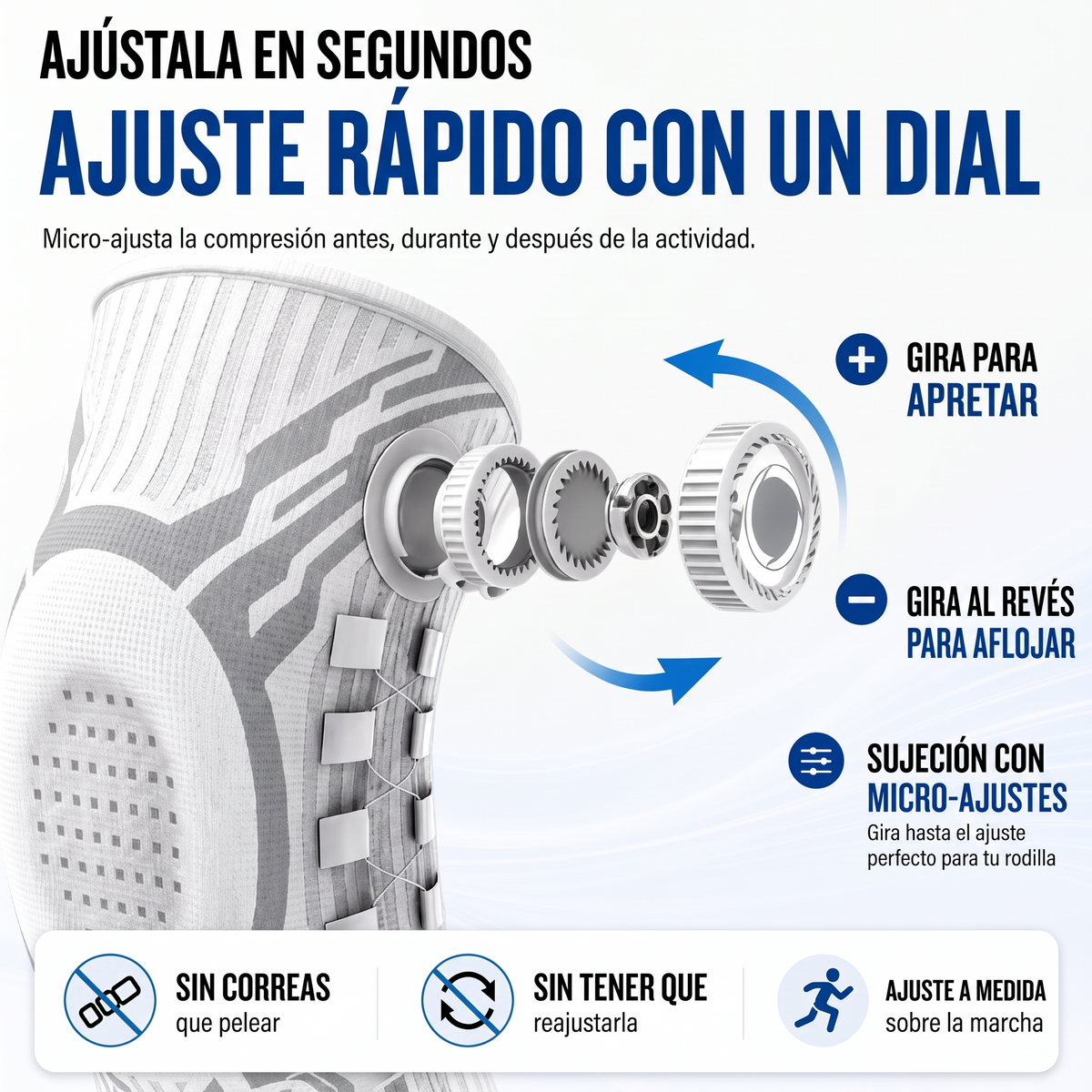 KneeFlex™ — Rodillera con Dial de Ajuste Preciso