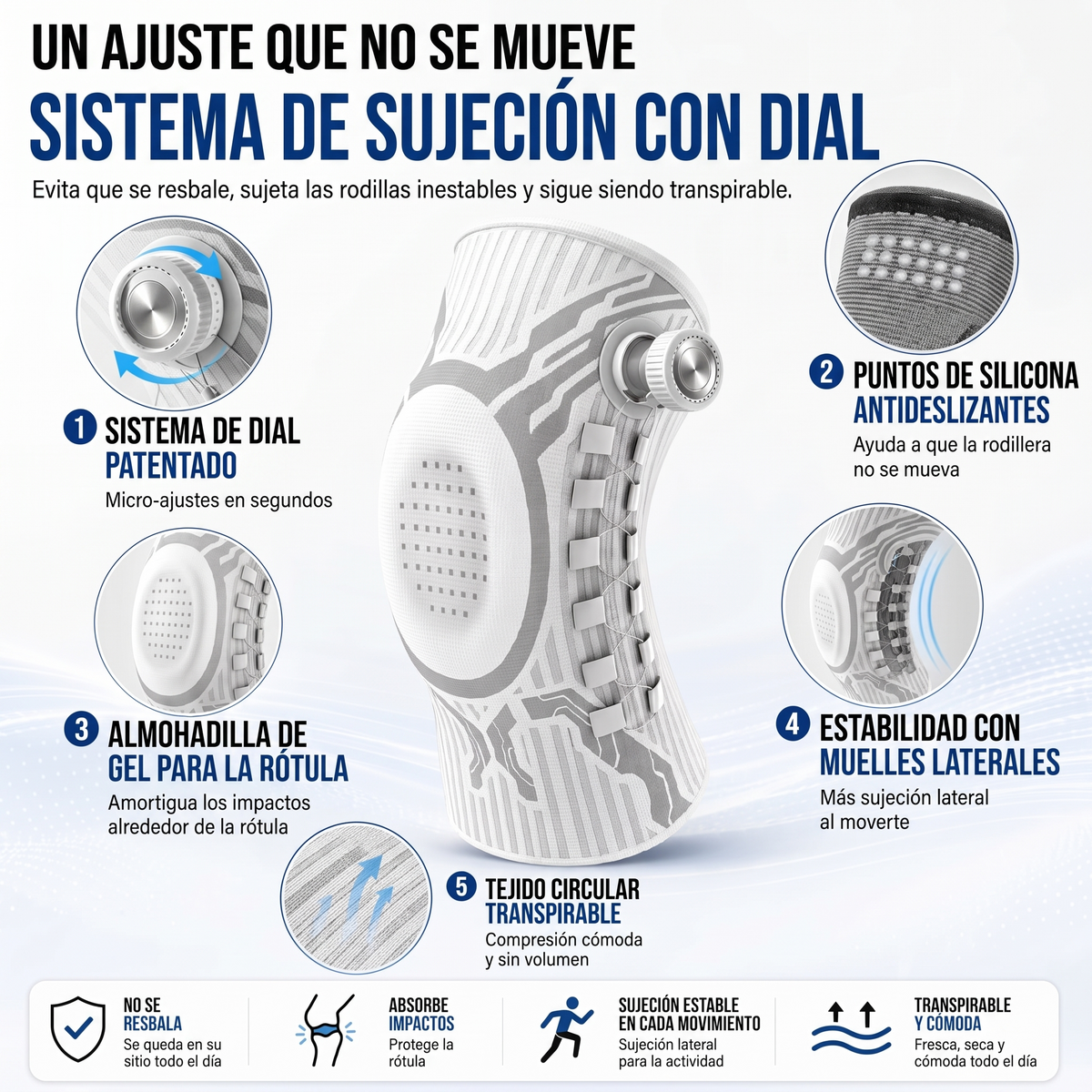 KneeFlex™ — Rodillera con Dial de Ajuste Preciso